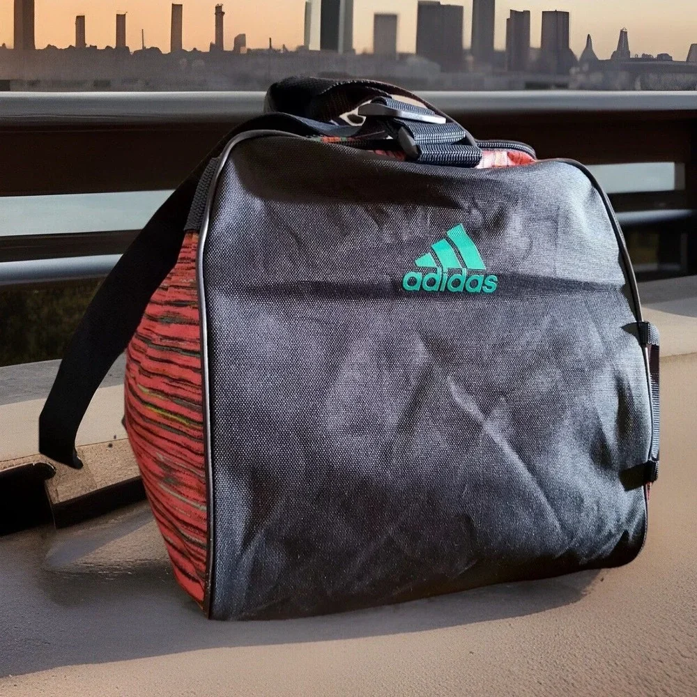 Adidas Diablo Small Duffel Bag Multi-Color Peach Pink, Black, Yellow, Aquamarine